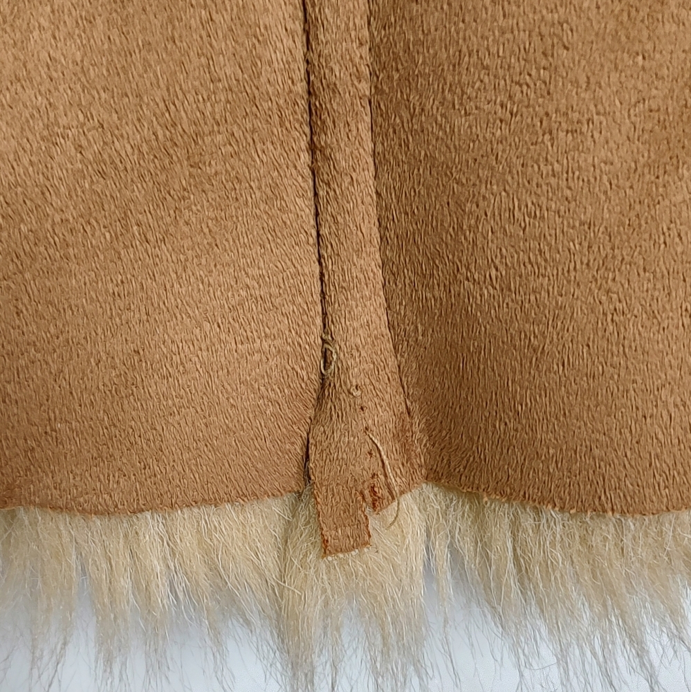 Daniel Benjamin Brown Women's Faux Suede Fur Lined Jacket With Belt - Picture 6 of 9
